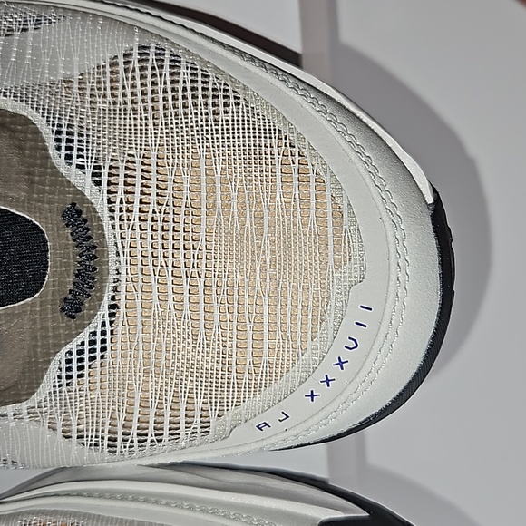 Air Jordan XXXVII Light Bone Fire Red Black Retro Men's 13 - Picture 7 of 17